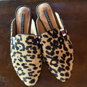 Veronica Beard Animal Print Mules